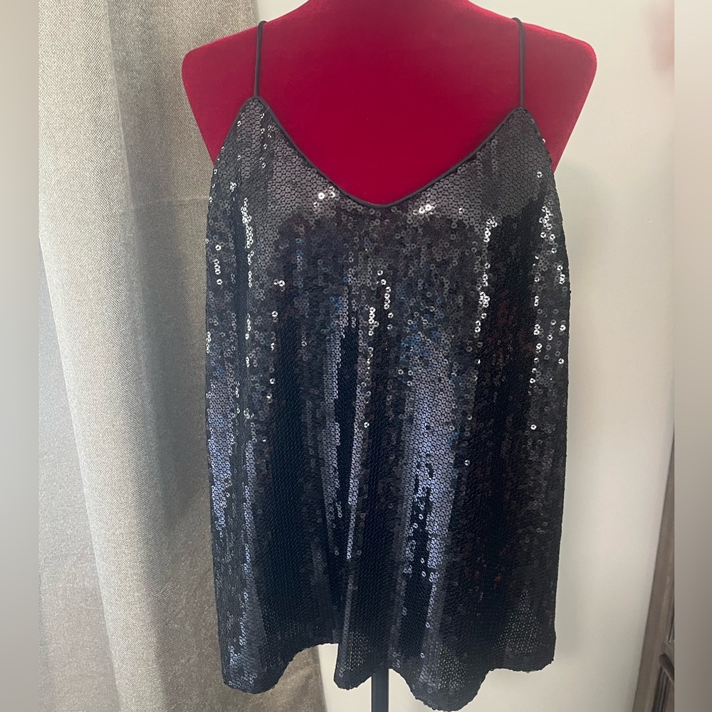 Scoop NYC Black Sequin Women's Top